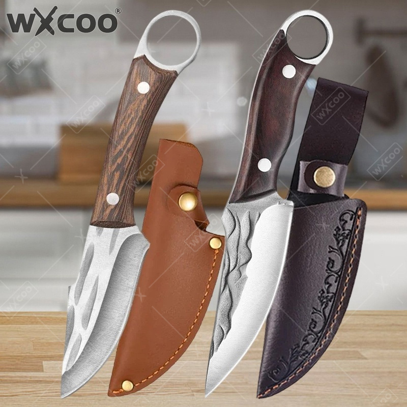 Oud Wood Chip - Pisau Daging WXCOO Buatan Tangan, Baja