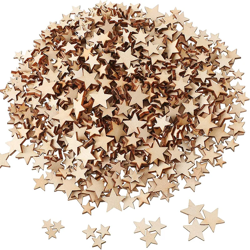 Oud Wood Chip - 100-500 buah Bintang kayu kosong Mini